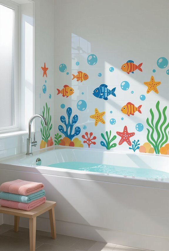 waterproof playful bath decals