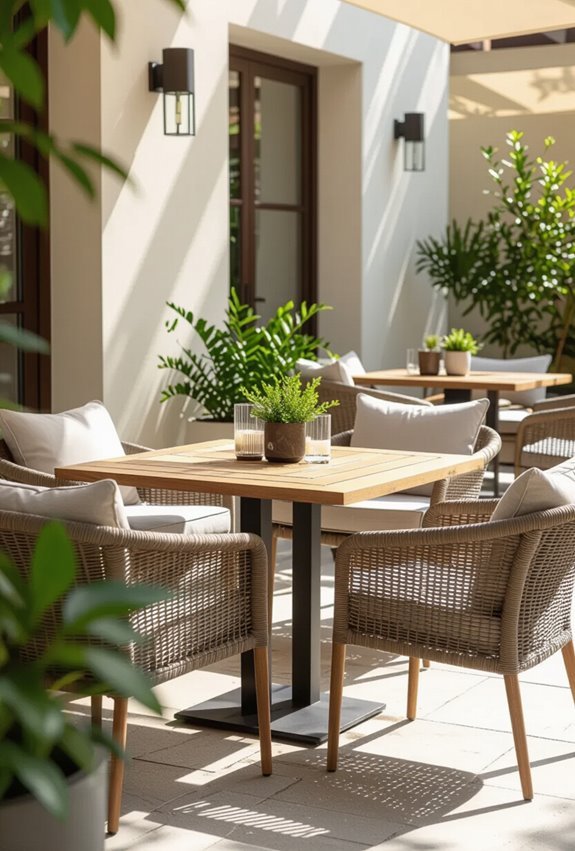 weather resistant powder coated outdoor seating
