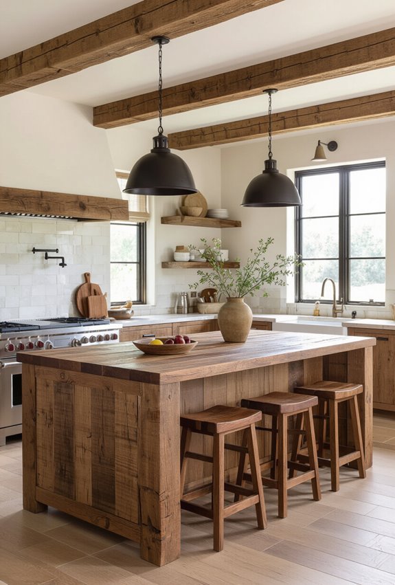 weathered beams reclaimed wood warmth