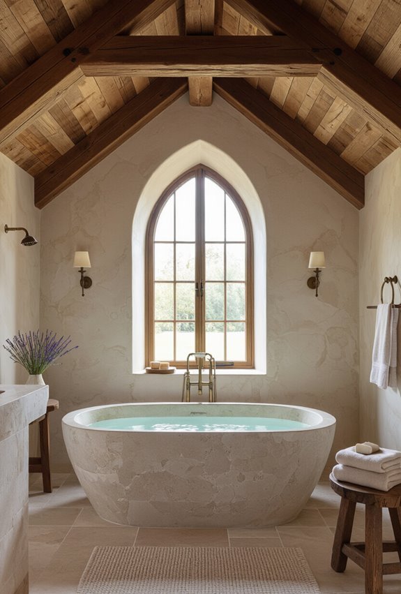 weathered exposed rafters showcase