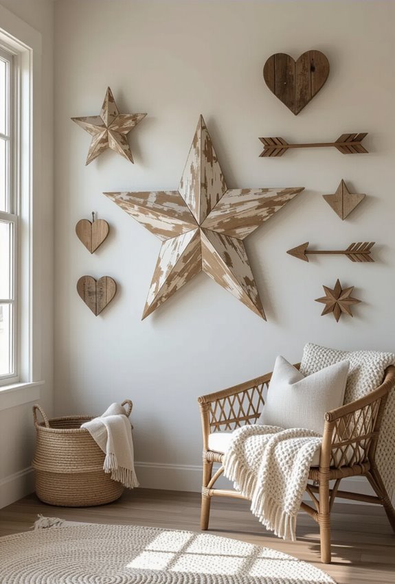 weathered farmhouse stars and shapes