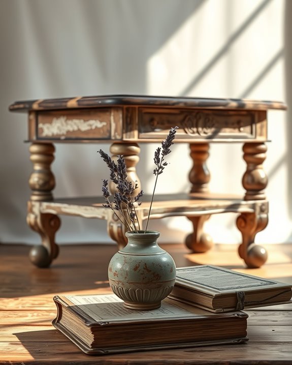 weathered furniture distressing technique