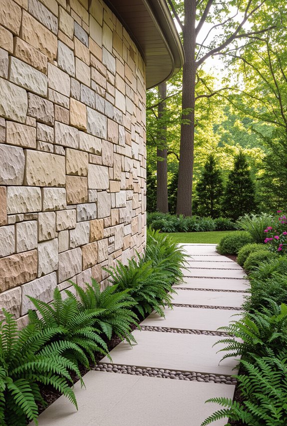 weathered stone walls blending