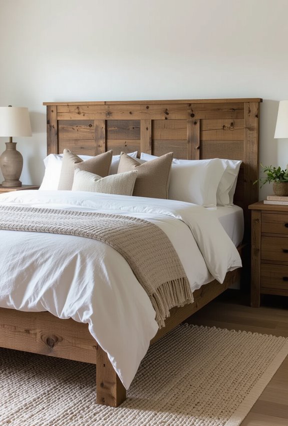 weathered wood sturdy farmhouse bed