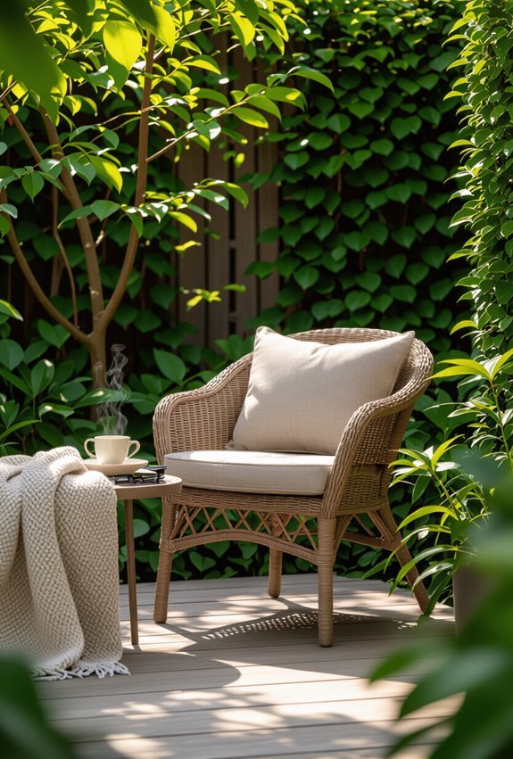weatherproof cozy outdoor reading nook