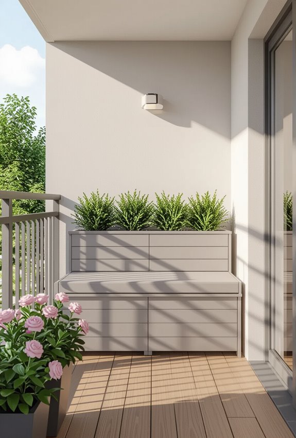 weatherproof hidden storage benches