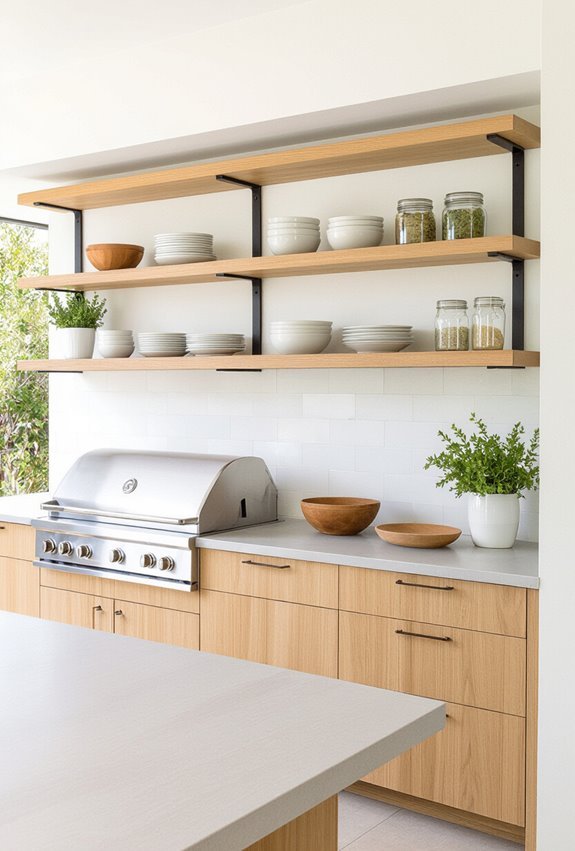 weatherproof open shelving organization