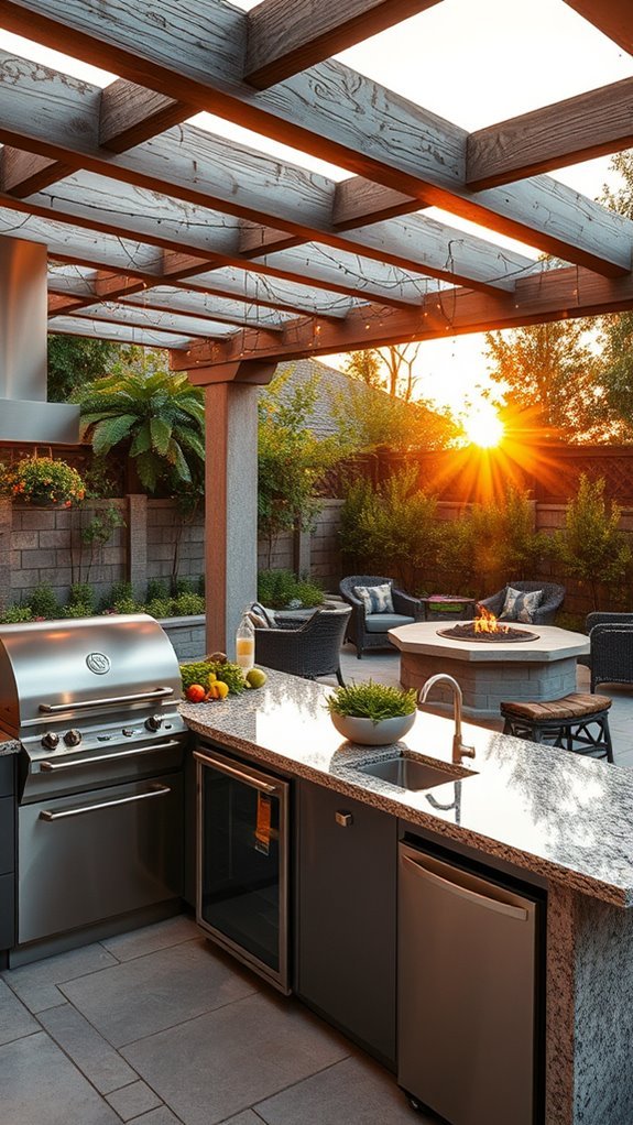 weatherproof outdoor cooking space