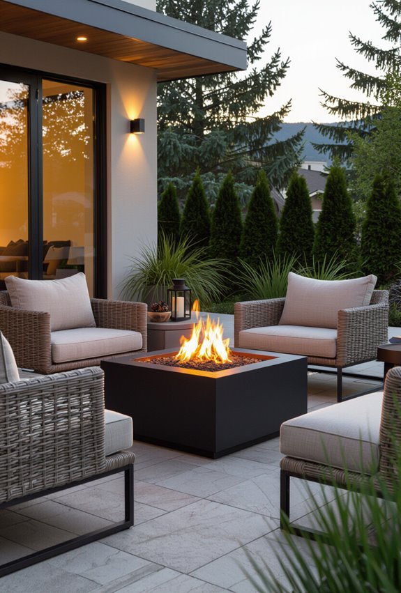 weatherproof seating around firepit
