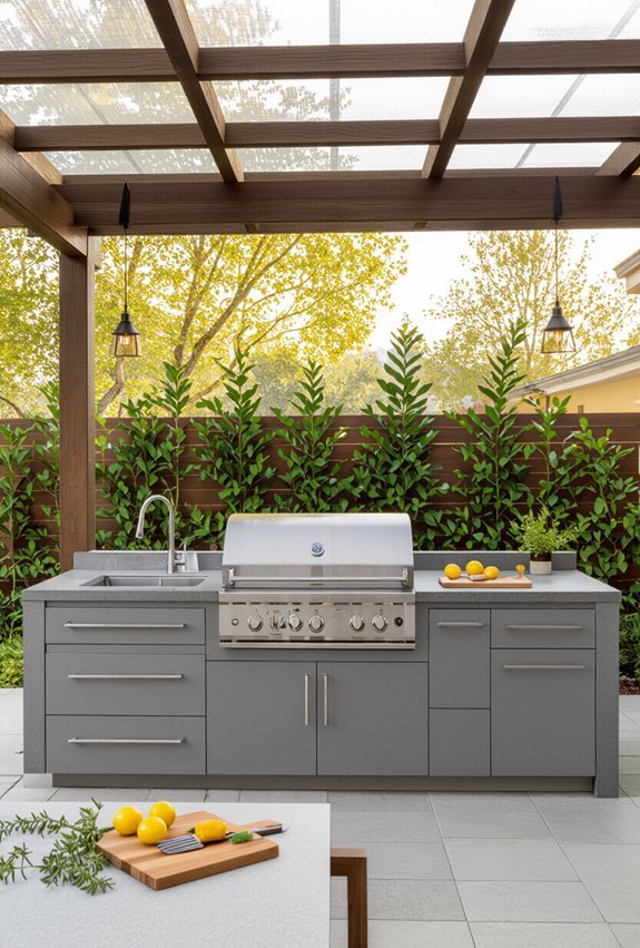 weatherproof sheltered outdoor kitchen