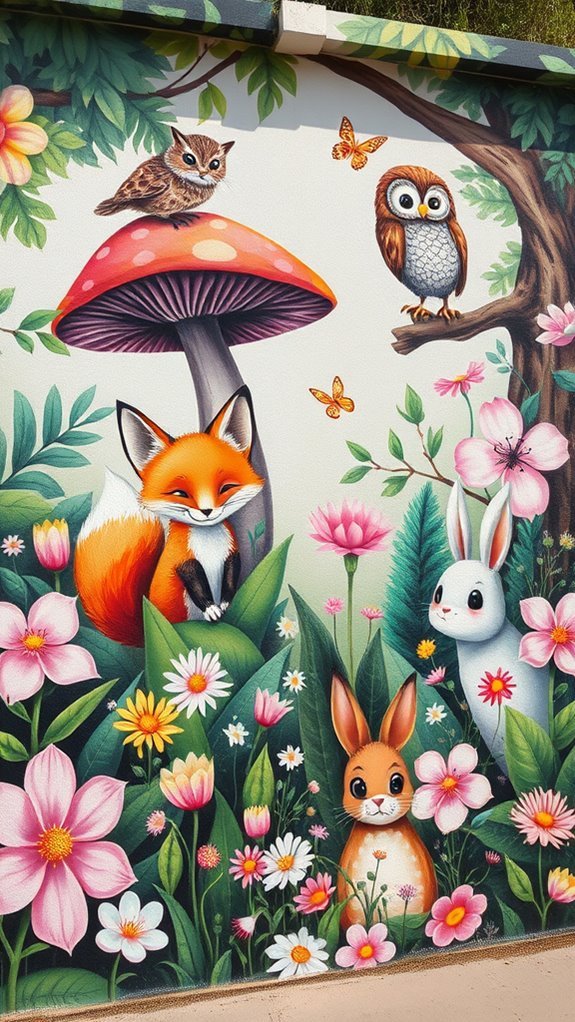 whimsical animal mural designs