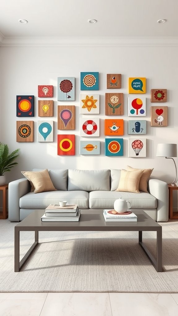 whimsical art block decor