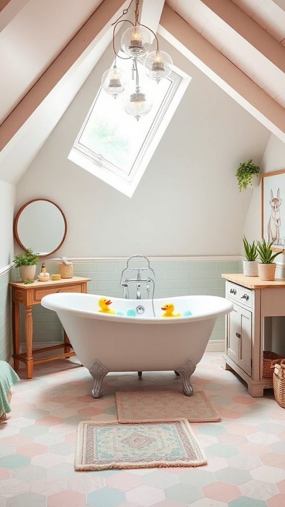 whimsical attic bathroom decor