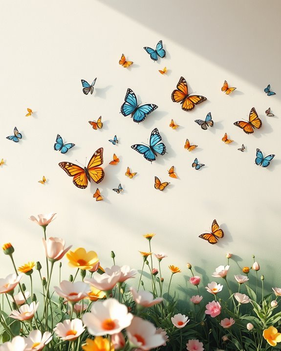 whimsical butterfly migration murals