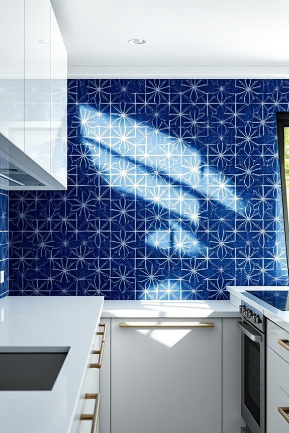 whimsical celestial blue tiles