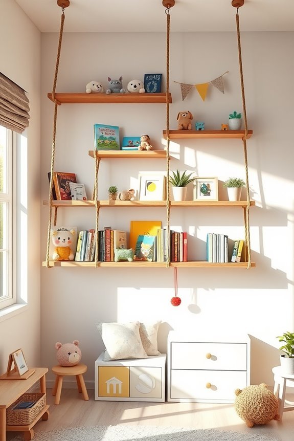 whimsical diy hanging shelves