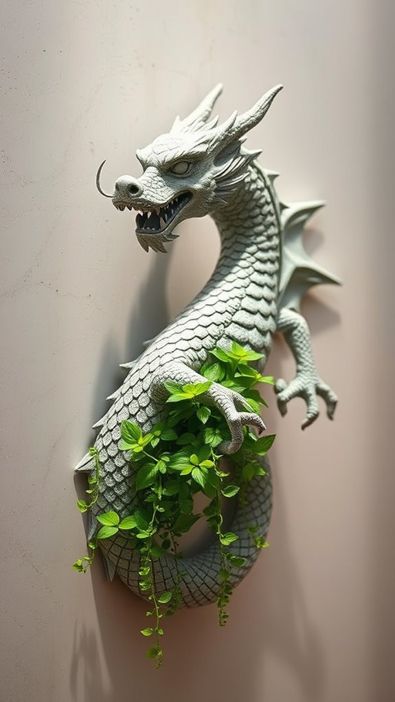 whimsical dragon wall planters