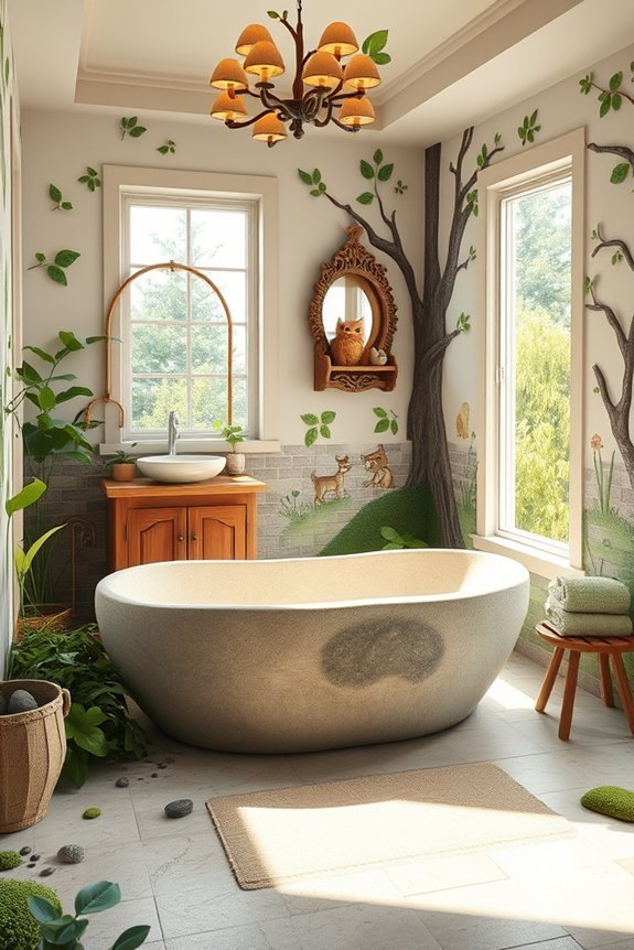 whimsical enchanted forest bathroom