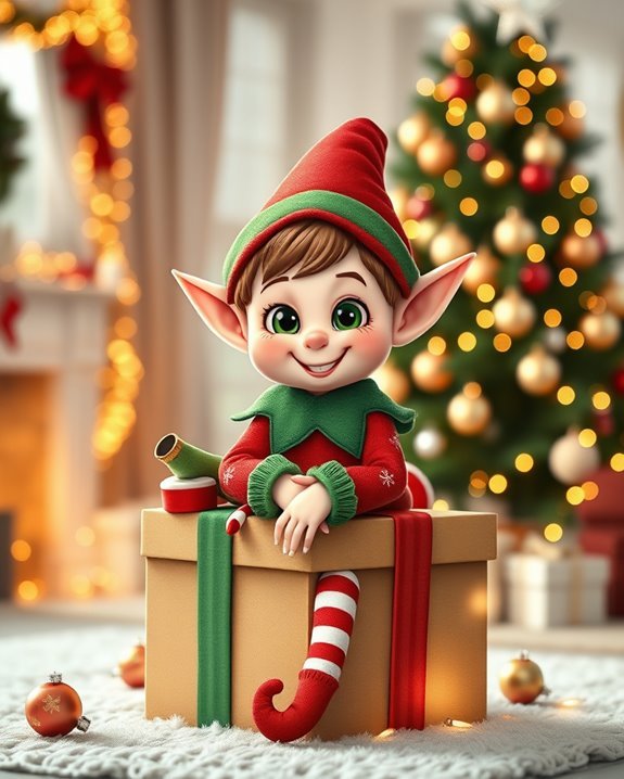 whimsical festive elf illustrations