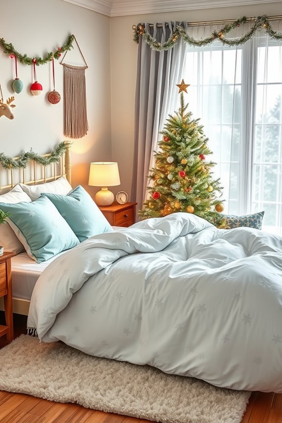 whimsical holiday bedroom decor