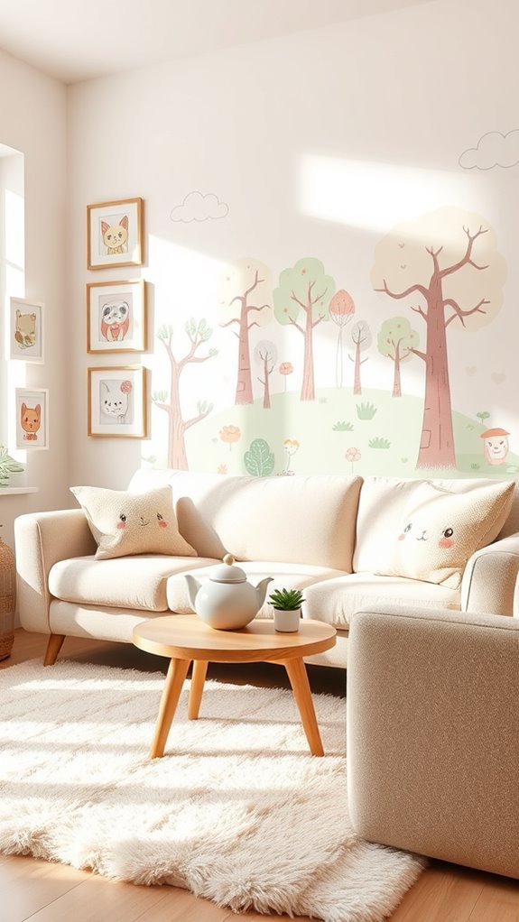 whimsical kawaii wall art