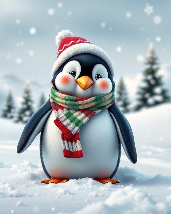 whimsical penguin holiday decor