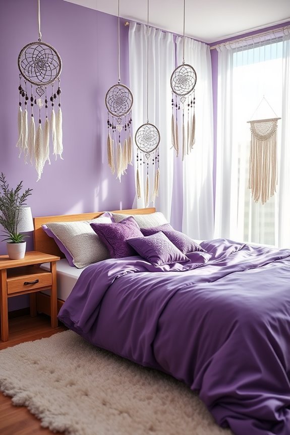 whimsical purple dream catchers