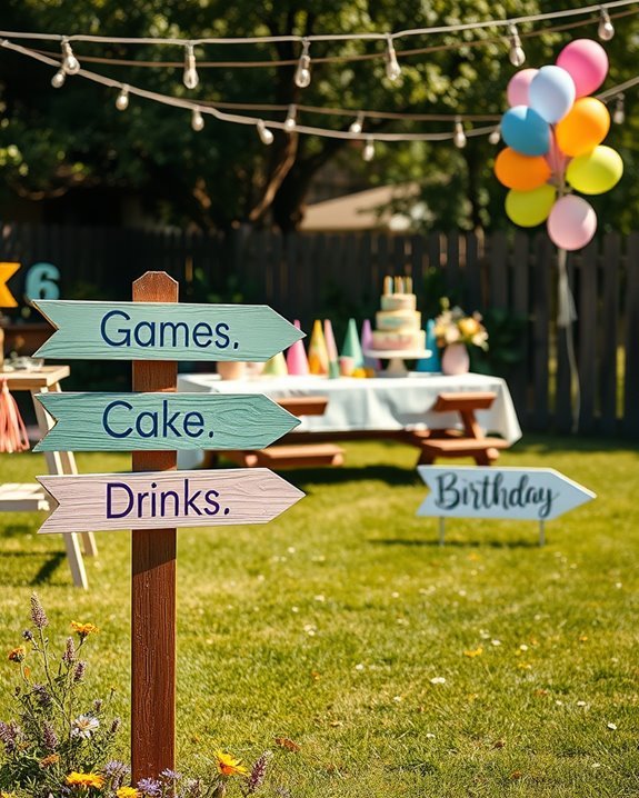whimsical signs enhance celebrations