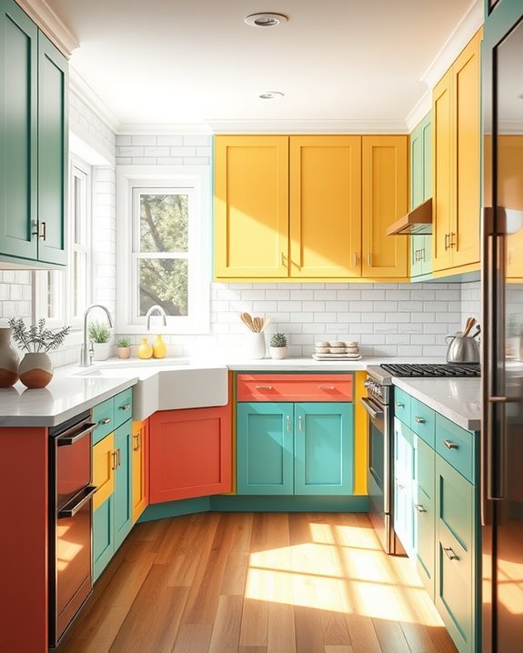 whimsical striped cabinet design