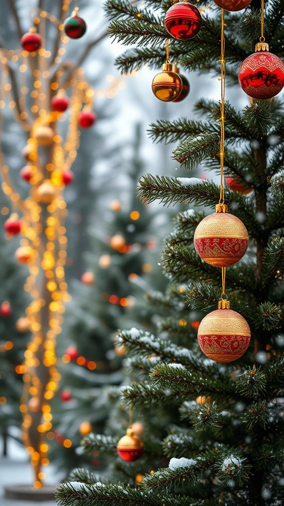 whimsical tree ornament display