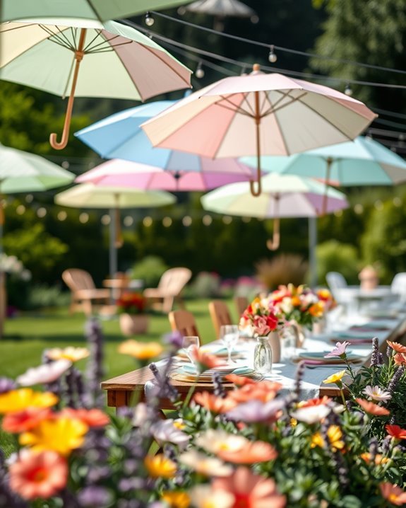 whimsical umbrella party decor