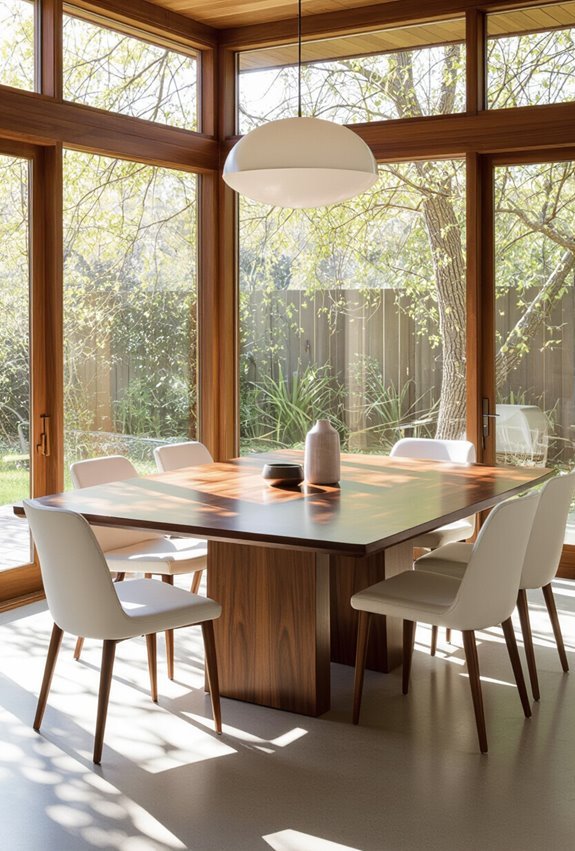 white and walnut contrast