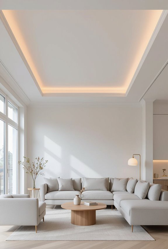 white ceilings with accents