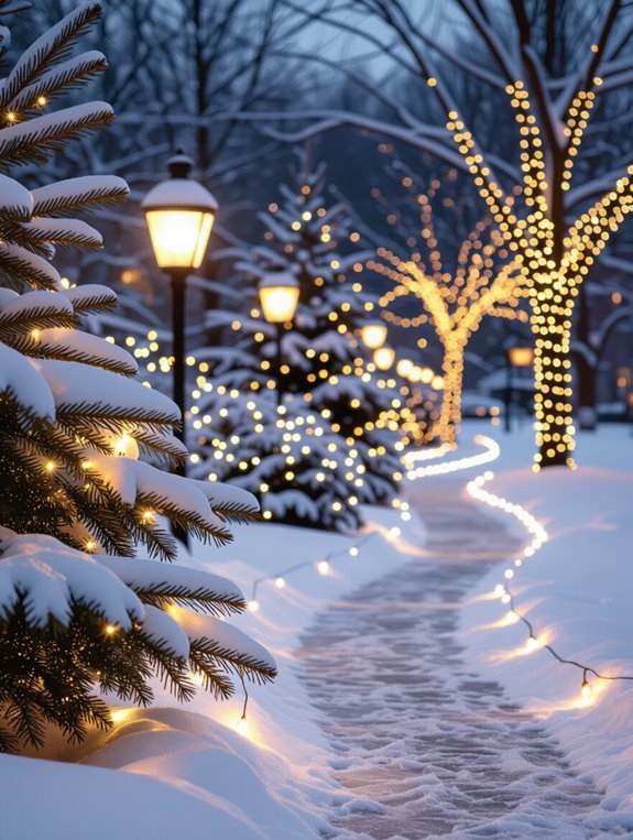 white lights create winter magic