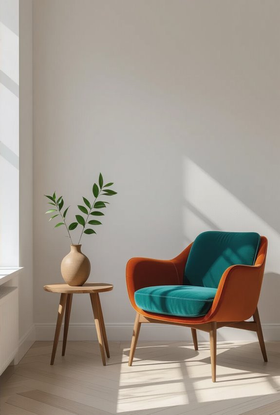white walls vibrant accents