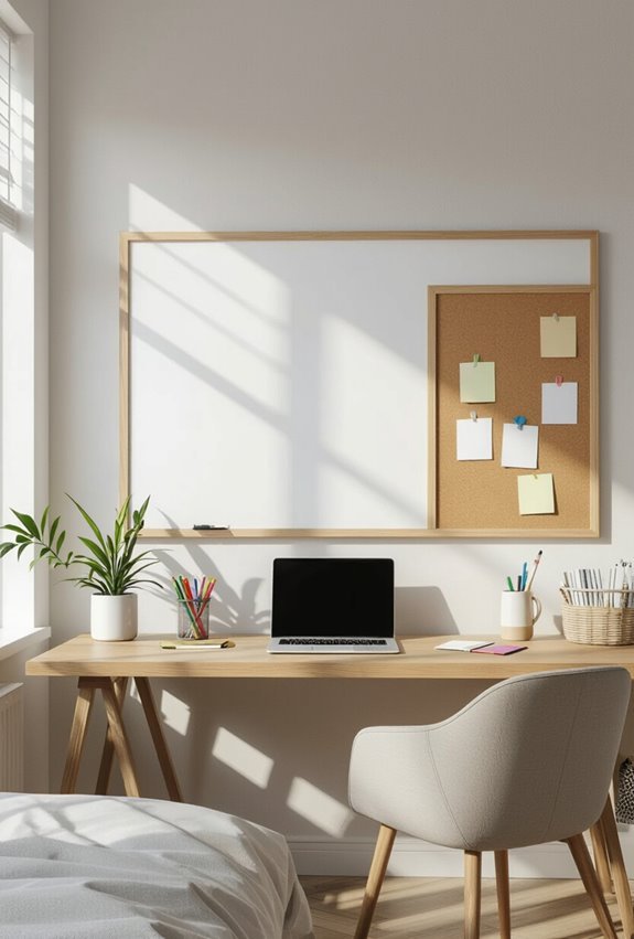 whiteboard corkboard for organization