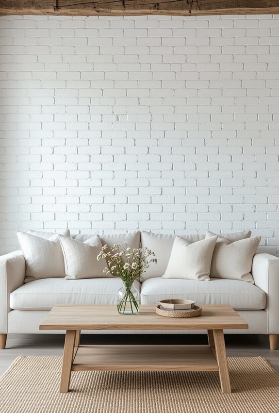 whitewashed brick enhances brightness