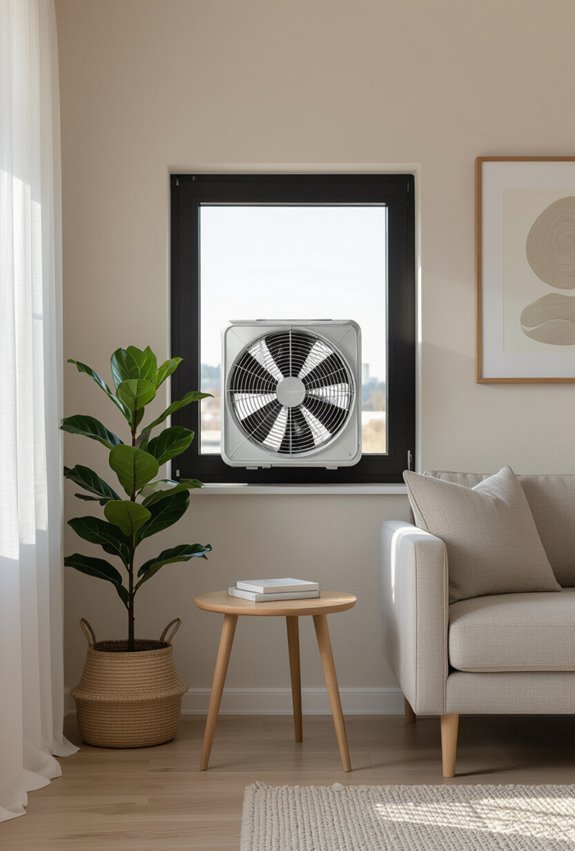 window fan intake centered