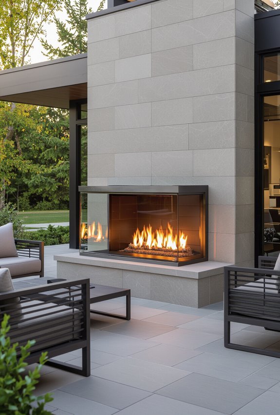 windproof glass fireplace design