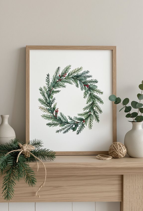 winter greens botanical prints