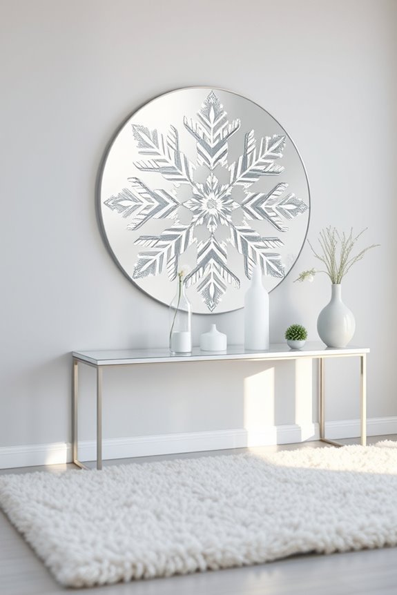 winter snowflake mirror decor