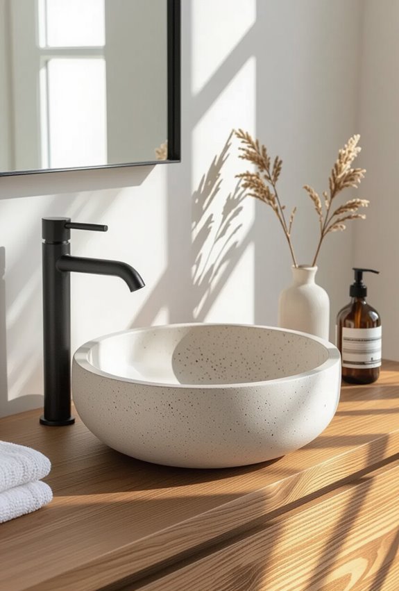 wood and stone sinks