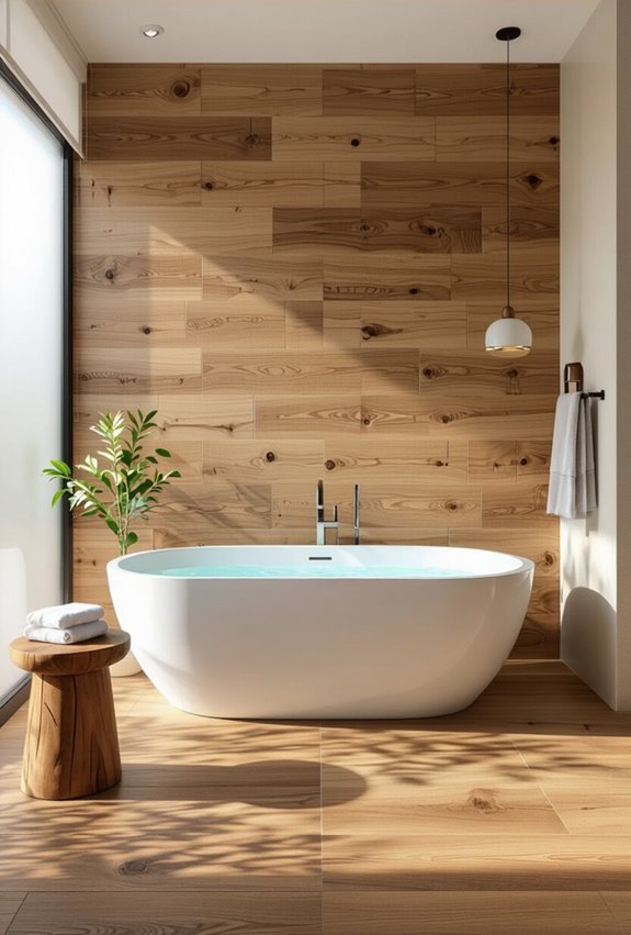 wood look large tiles warmth