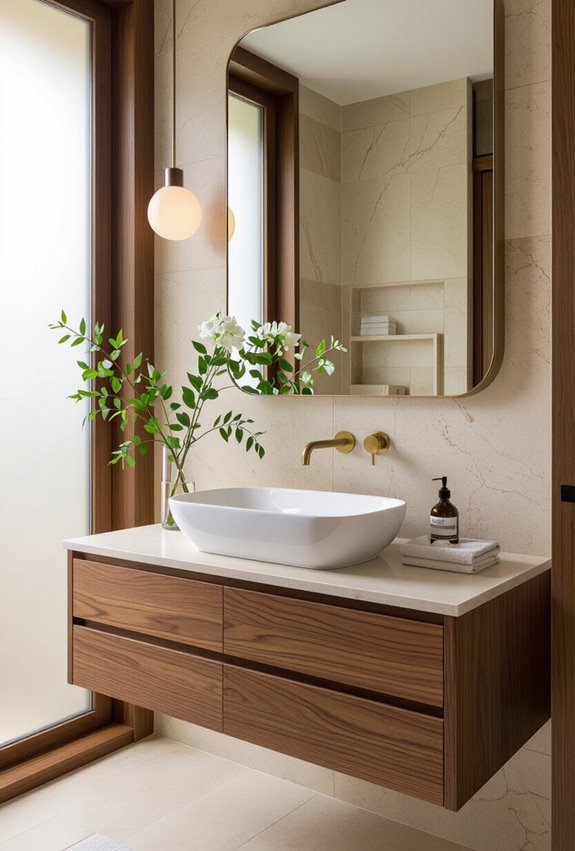 wood stone evoke spa like luxury