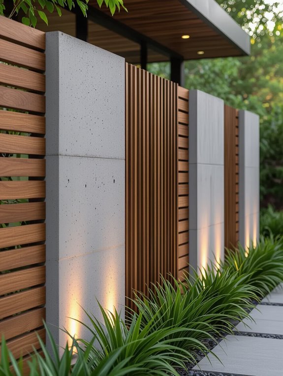 wooden accents enhance fences