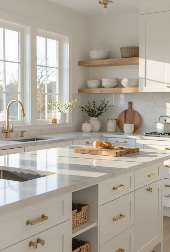 work zone optimized white cabinetry