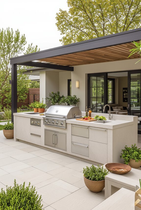 workflow focused outdoor kitchen