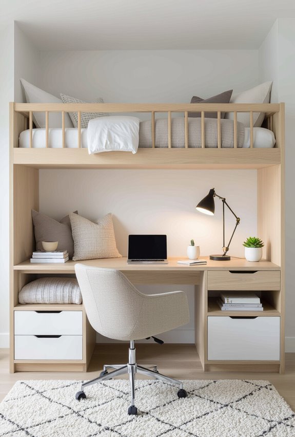 workspace integrated loft bed