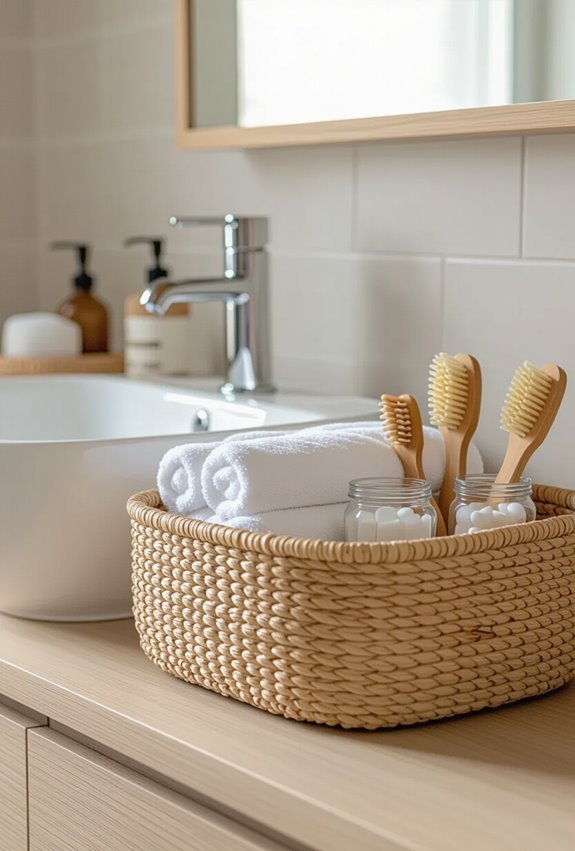 woven and fabric storage baskets