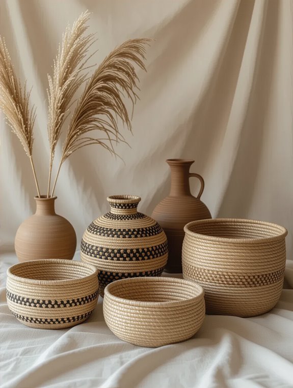 woven baskets add texture